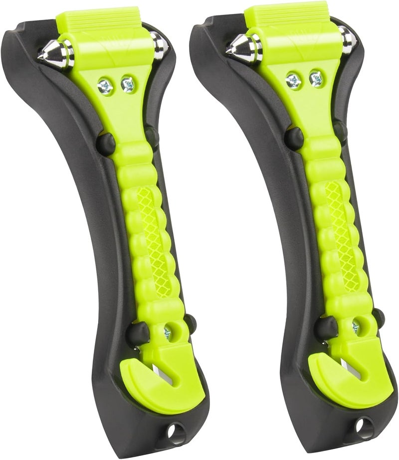 Cleverool Store Car Safety Hammer Window Breaker, 2-in-1 Emergency Escape Tool with Seat Belt Cutter for Women, 2 Pack Fluorescent Green Safety Escape Hammer for Car, Family - Image 1